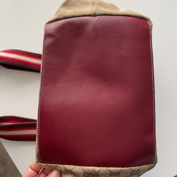 Authentic Gucci GG Monogram Medium Web Handle Bucket Tote - Picture 16 of 16